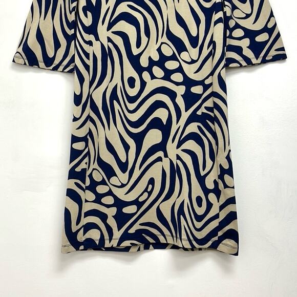 J. McLaughlin Campbell Boat Neck 3/4 Bell Sleeve  Preppy Retro Print Dress XS - Picture 9 of 13